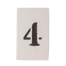 Skilte i keramik med tal nr. 4. til at hænge, H 10,20cm, B 6,30cm, Dybd, Hvid ⎮ 5706207458433 ⎮ DG_000788