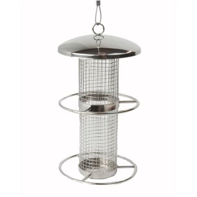 Foderautomat til nødder, rustfrit stål 7 x 26 cm