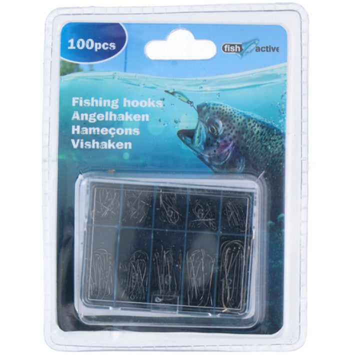 Fish & Active – 100 Angelhaken in 10 Größen