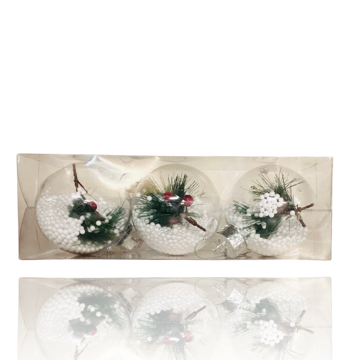 Krist 3 Stück Weihnachtskugeln 7,5 cm – Transparent