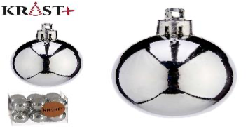 Krist - Weihnachtskugeln PVC Silberfarbe 5cm - 12Stk