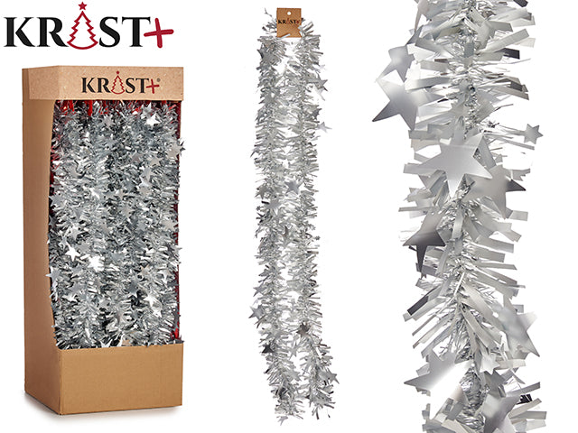 Krist - Girlande 200x9cm - Metallic-Silberfarbe mit Figuren