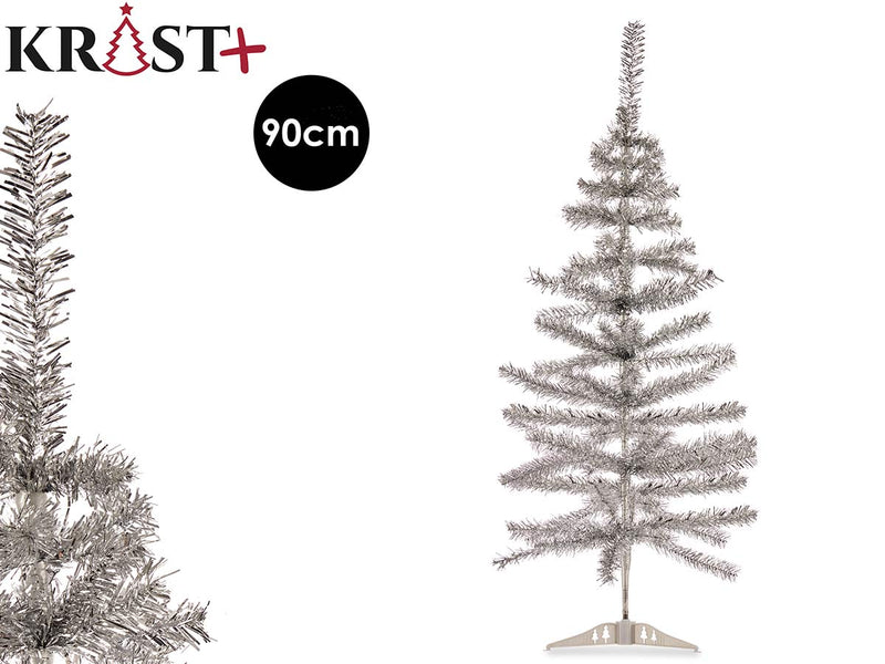Krist - Weihnachtsbaum Metallic Silber 90cm (künstlich)