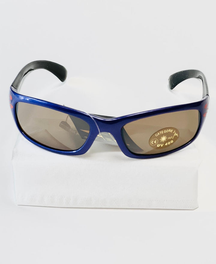 Kindersonnenbrille UV - Lila &amp; Schwarz mit Flamme