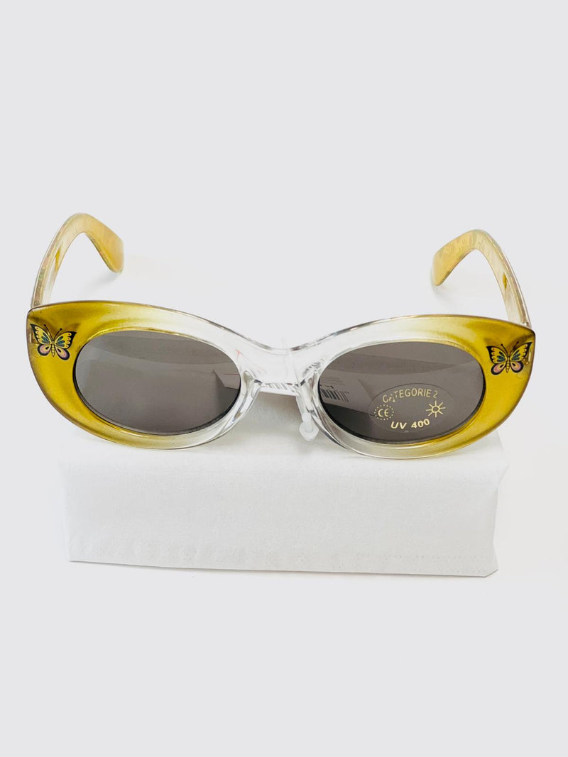 Kindersonnenbrille UV - Gelb mit Schmetterlingen