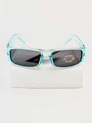 Kindersonnenbrille UV - hellblauer, klarer Rahmen