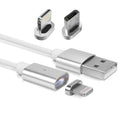 3-in-1 magnetisches Ladekabel mit Micro-USB, Typ C, Lightning-Anschluss, 100 cm