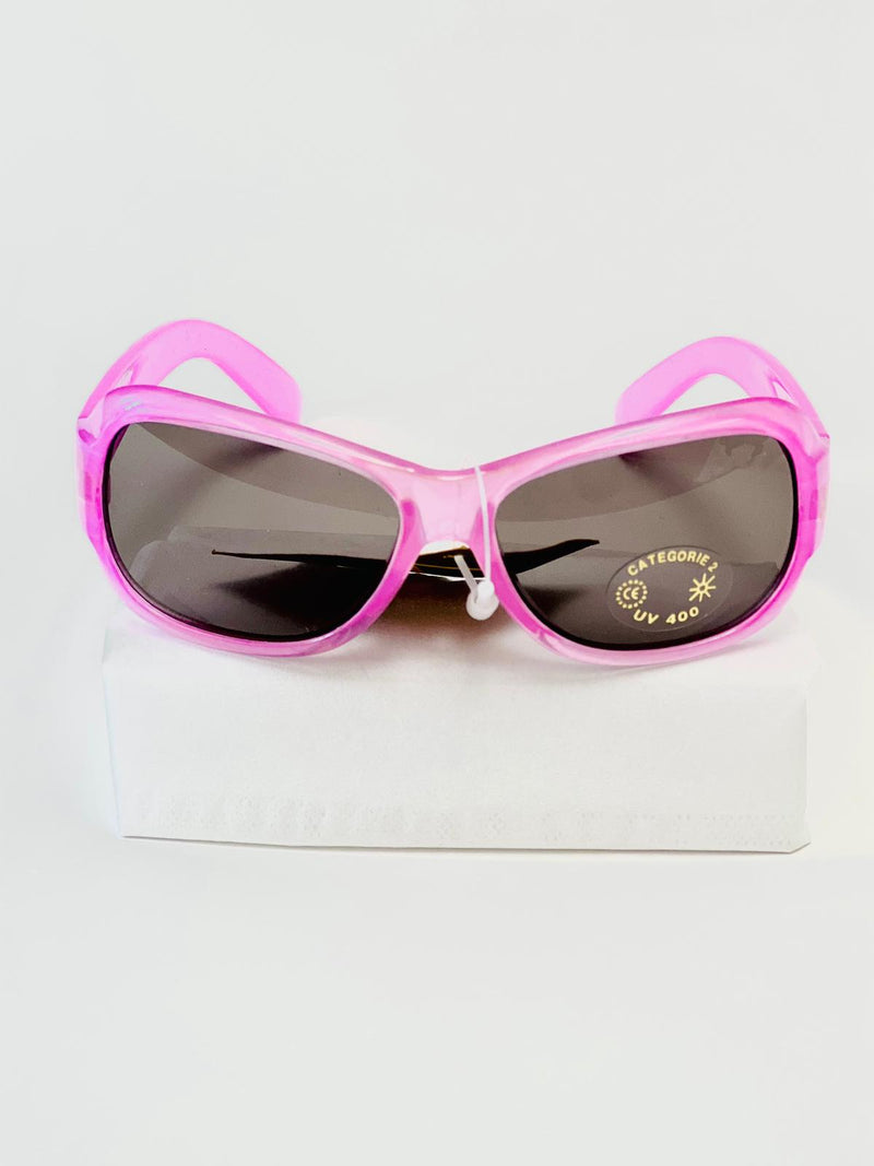 Kindersonnenbrille UV - rosa mit Blume an der Seite