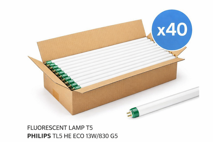 Philips TL5 HE ECO 13W/830 G5 – Fluorescent Rør (Kasse med 40 stk.)