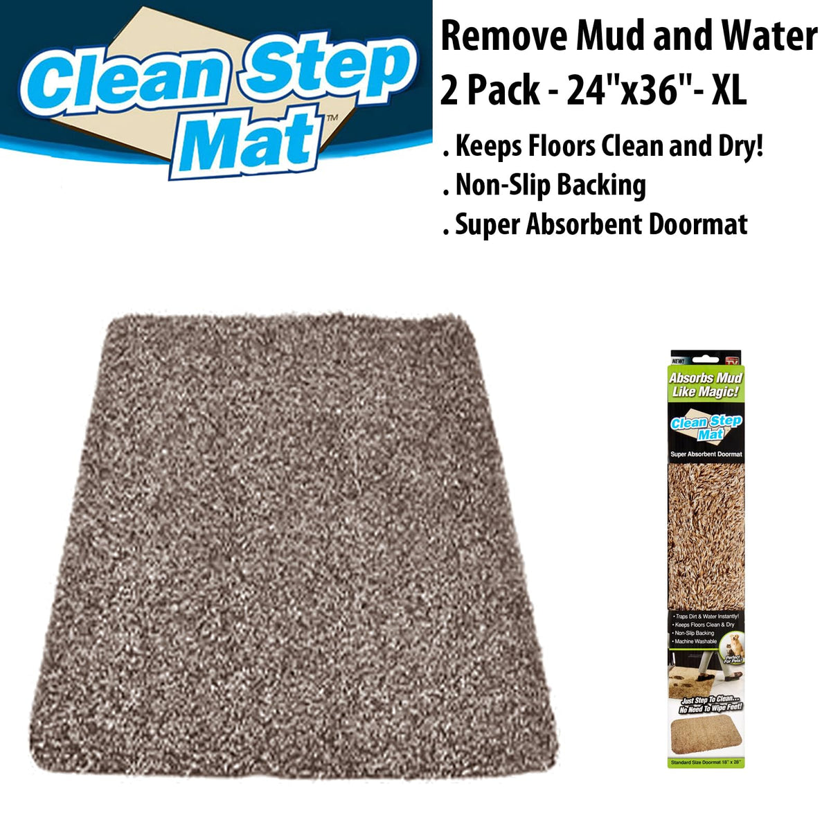 Saugfähige Fußmatte von Clean Stem, 45 x 60 cm