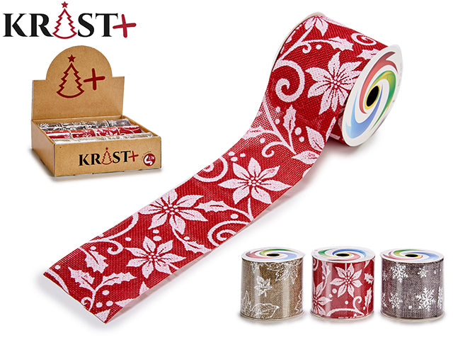 Cognac Beige Geschenkband mit Aufdruck 6,5 x 270 cm (Info lesen)