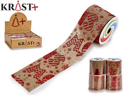 Graues Geschenkband mit Aufdruck 6,5 x 270 cm (Informationen lesen).