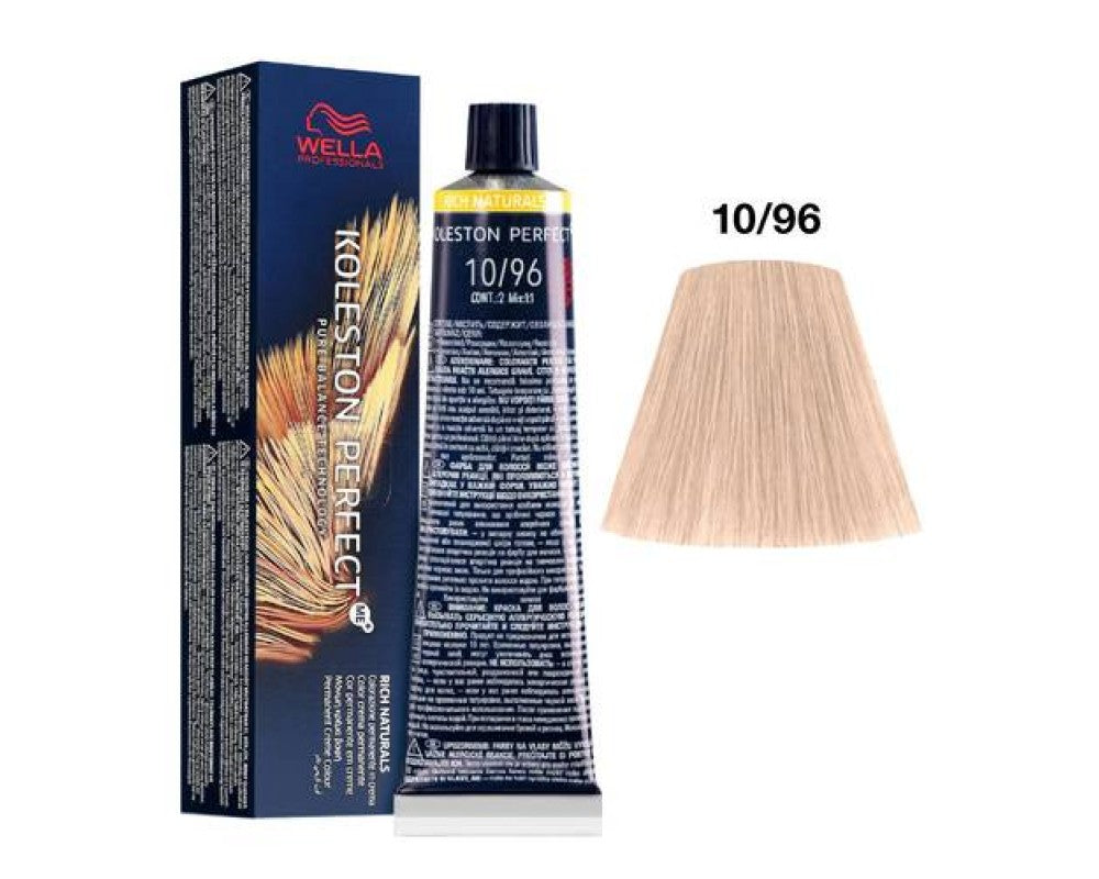 Wella - Permanent Hårfarve 10/96 Cendre Violet Blonde – Koleston Perfect ME+ 60 ml