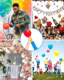Ballonpumpe med 10 ekstra balloner sæt - tilfældig farve