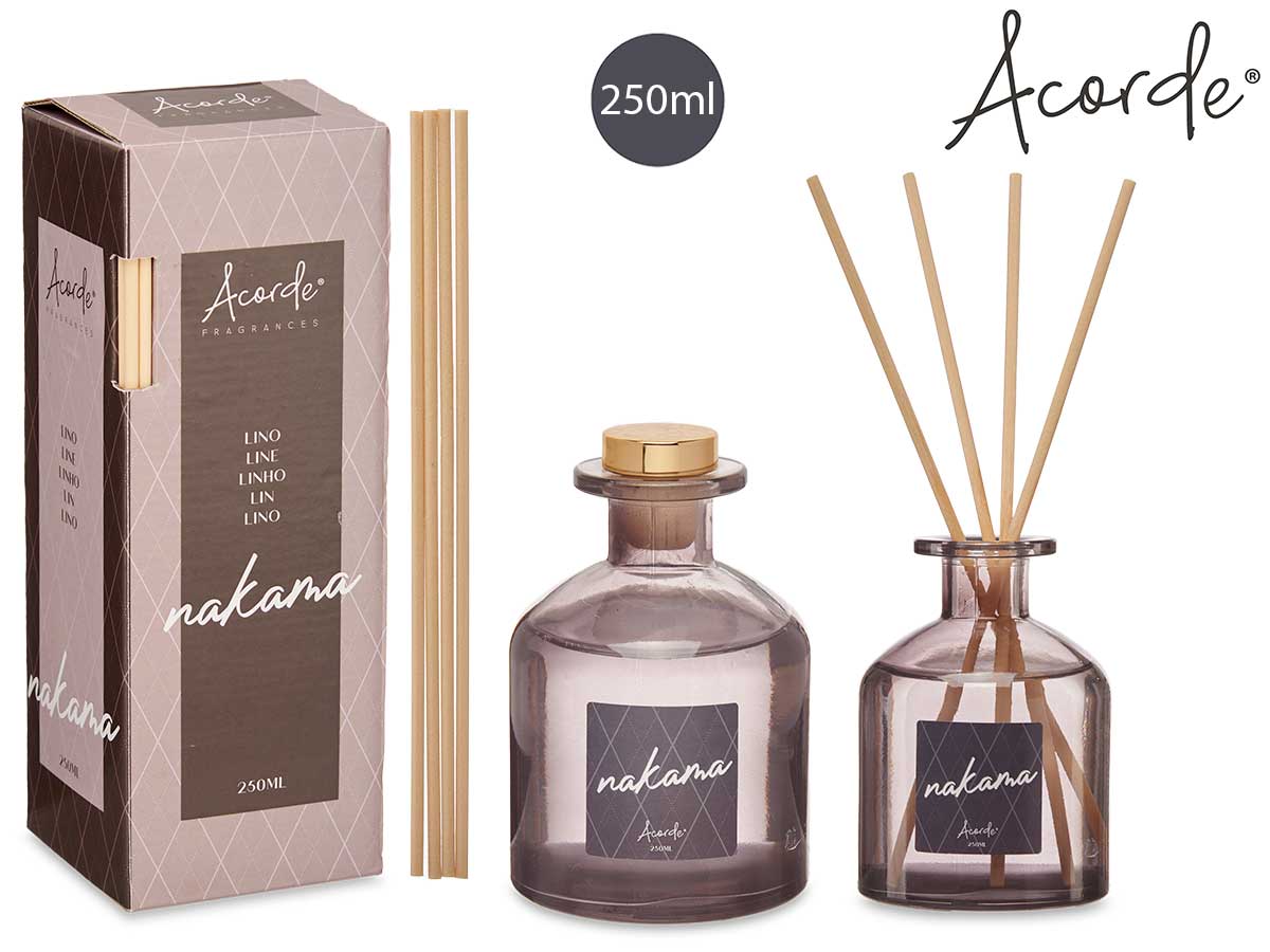 Acorde – 250 ml Duftflüssigkeitsglas mit Duftstäbchen, Geschenkbox