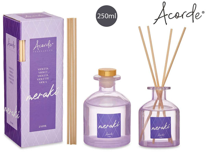 Acorde – 250 ml Duftendes Flüssigglas mit Duftstäbchen, Geschenkbox Violette