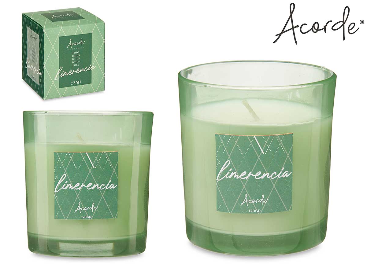 Acorde - Cimerencia 120gr Duftkerze im Glas Lotus in Geschenkbox 35 Stunden
