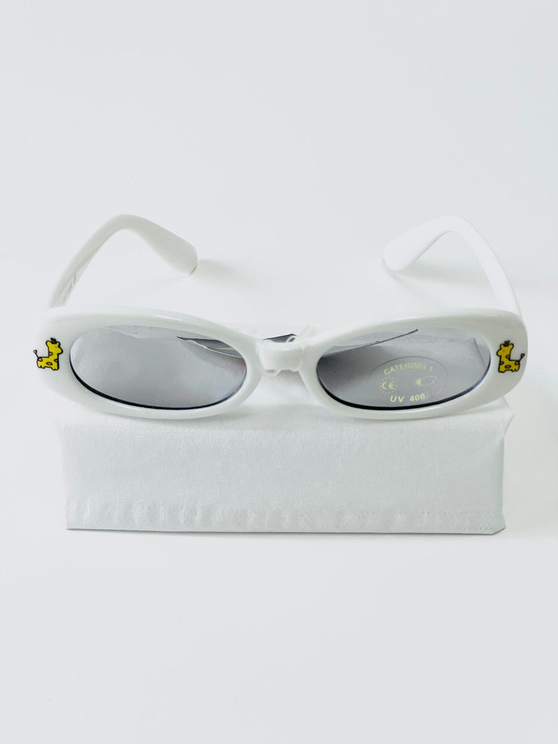 Kindersonnenbrille UV - Weiß mit Plüschtier