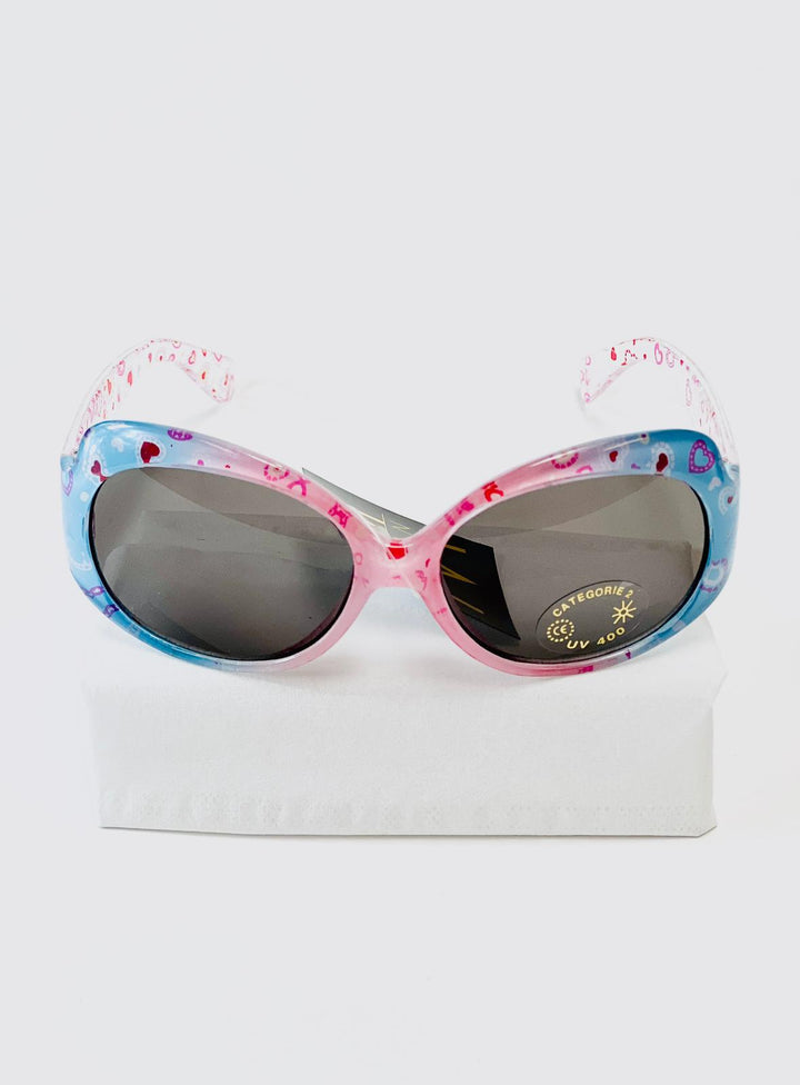 Kindersonnenbrille UV - Rosa und Blau mit Herzen