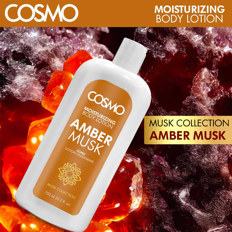 Cosmo 750ml Bodylotion Amber Musk, Fugtgivende creme