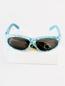 Kindersonnenbrille UV - Hellblau matt mit Blumen