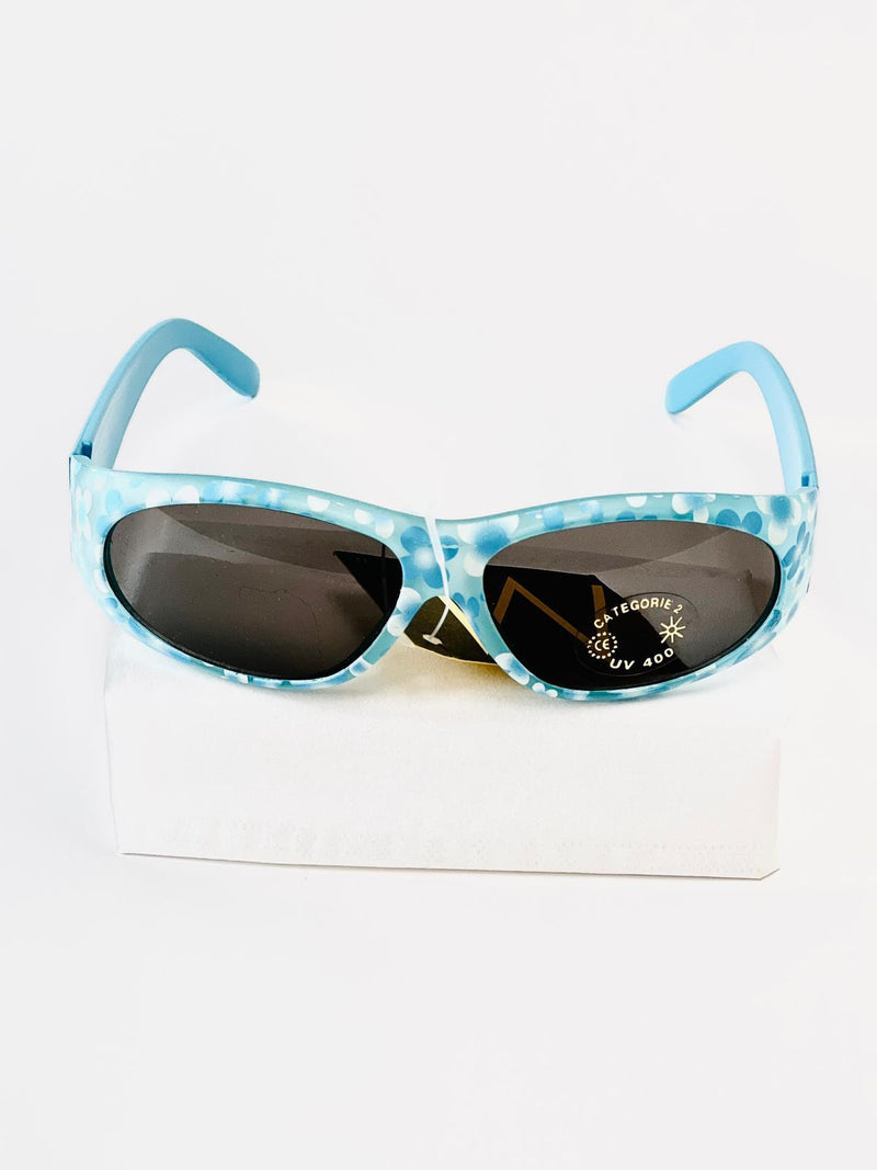 Kindersonnenbrille UV - Hellblau matt mit Blumen