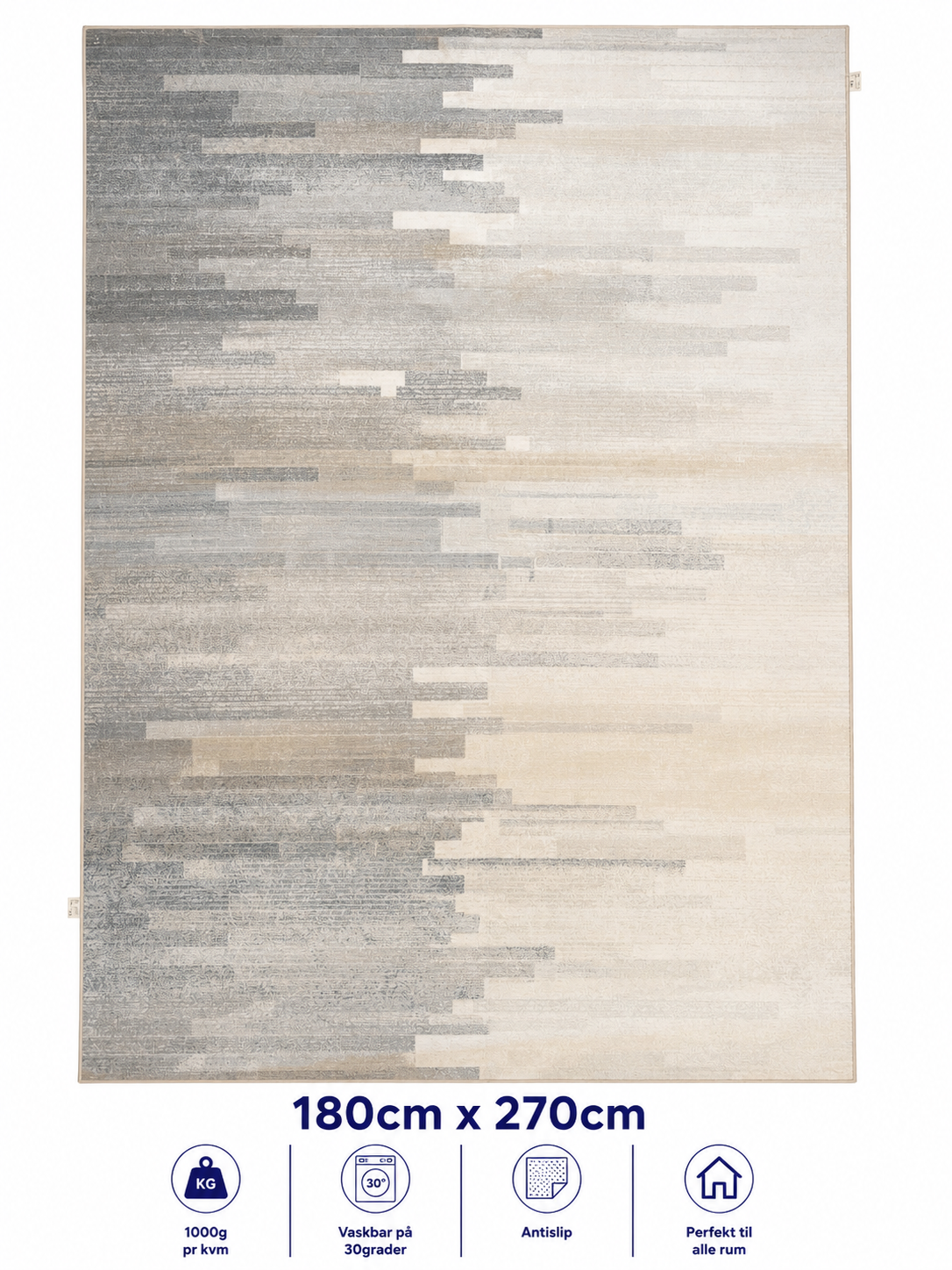 Stilrent tæppe 180x270 cm - Silver Mist