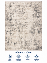 Stilrent tæppe 90x120 i grå nuancer