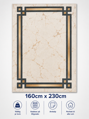 Stilrent tæppe 160x230 cm, Modern Frame Marble