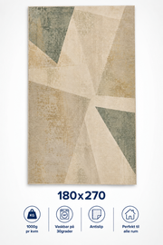 Nordic Geo Tæppe - 180×270 cm Sandstone med matte Detaljer