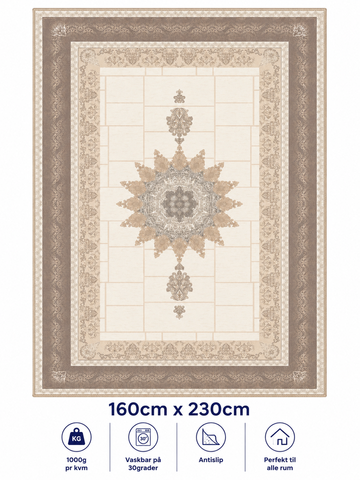 Stilrent tæppe 160x230 cm, Royal Harmony Beige