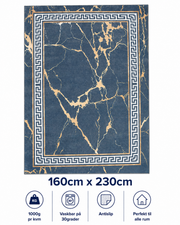 Stilrent tæppe 160x230 cm, Royal Marble Blue