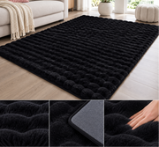 Velour Bubble Tæppe 180x290 cm – Deep Black