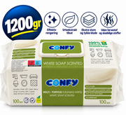Confy XXL 100 Rengøringsklude – White Soap – 100 stk. / 1200 g