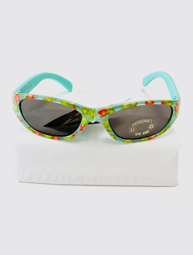 Kindersonnenbrille UV - Türkis mit Herbstblättern