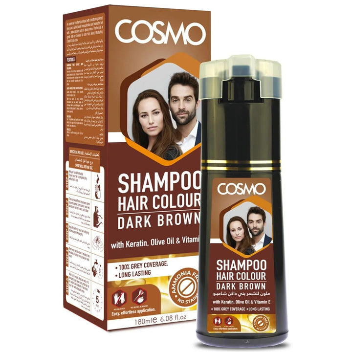 Cosmo Hårfarve Shampoo – [Dark Brown] (180 ml)