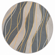 Golden Lines Ø180cm – Rundt Designertæppe