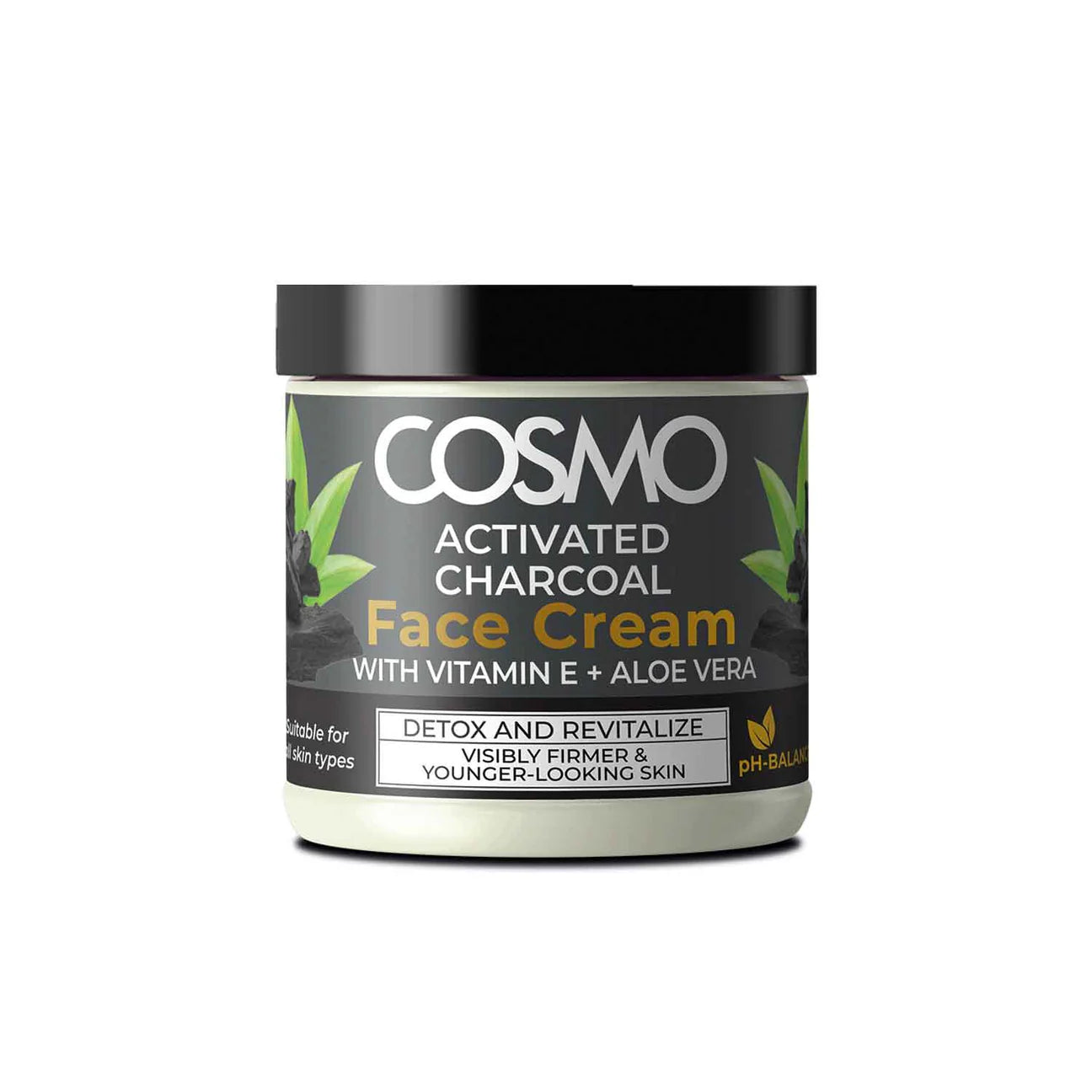 COSMO Ansigtscreme med Aktivt Kul, Vitamin E & Aloe Vera