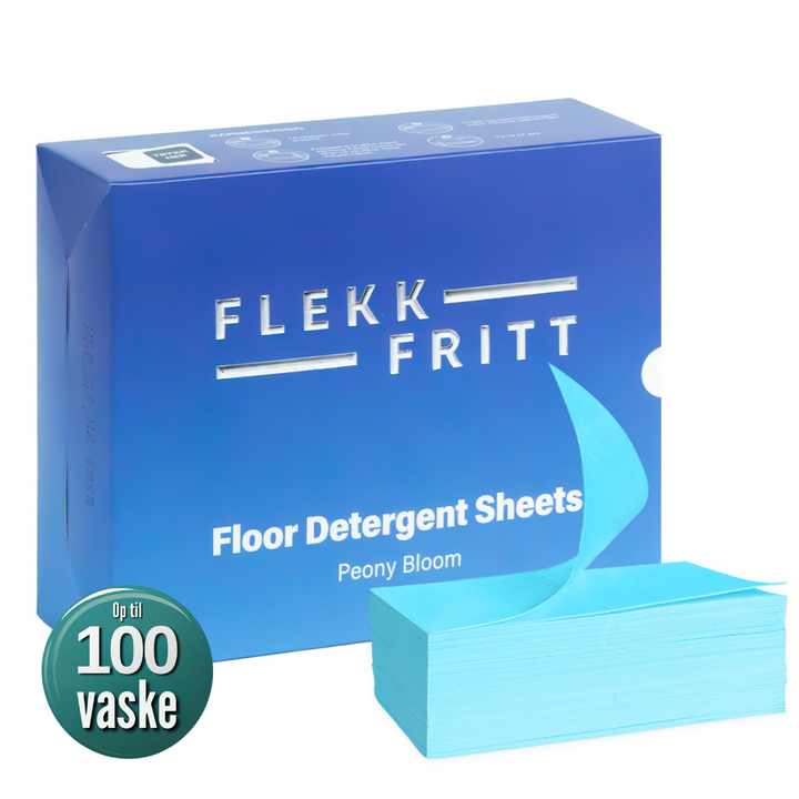 Flekk Fritt Floor Detergent Sheets – Peony Bloom (50 ark / 100 halvark)
