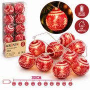Krist - Weihnachtskugel-Lichterkette mit 10 Lichtern