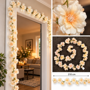Kunstig Blomsterranke – 210 cm Cremehvid & Fersken