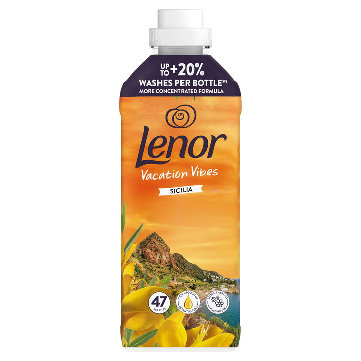 Lenor Skyllemiddel Vacation Vibes Sicilia – 47 vaske – 987 ml – Ekstra Koncentreret (1kr pr vask)