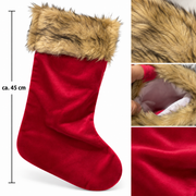 Krist – Velours-Weihnachtssocken – rote Farbe