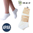 Bambus Ankel Sokker 4 par strømper (hvid) - bambusstrømper - Høj Kvalitet og Komfort!