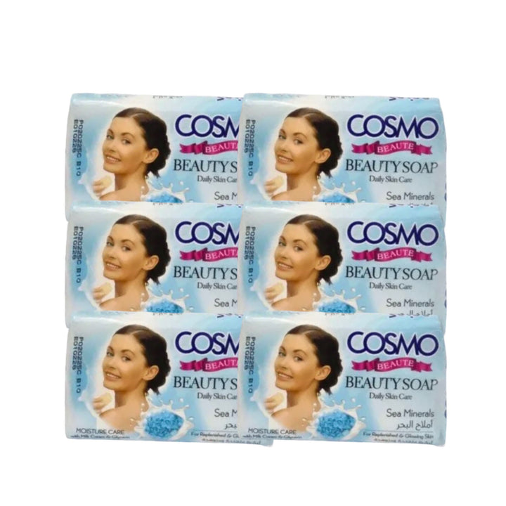 Cosmo Beauty Soap 6-pak a 125g – Sæbebarer til vask og personlig pleje (Sea Minerals)