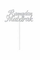 Ramadan Mubarak skilt på pinde 15x20cm