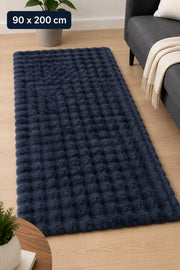 Velour Bubble Løber 90x200 cm – Midnight Blue