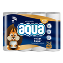 Aqua 24 ruller 3-lags Toiletpapir – blødt og holdbart