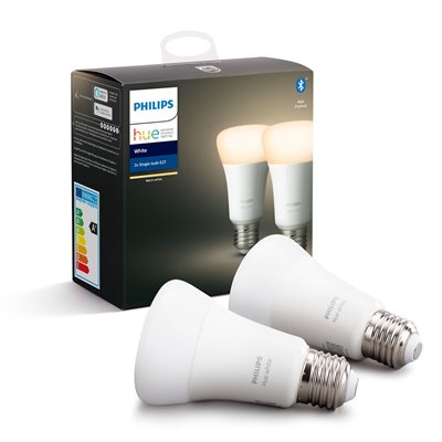 Philips Hvide Hue pærer E27 dobbeltpakke