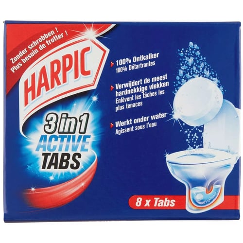 Harpic 3in1 active rengøringstabs 8 stk